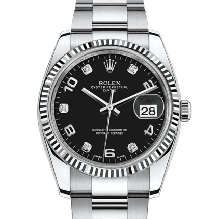 luxury replica rolex Datejust Oyster 34 mm Oystersteel and white gold