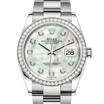 fake rolex Datejust Oyster 36 mm Oystersteel white gold and diamonds