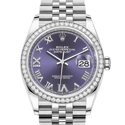 replica rolex Datejust Oyster 36 mm Oystersteel white gold and diamonds