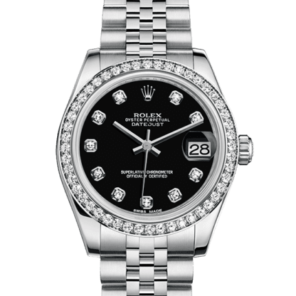 top fashion rolex Datejust Oyster 31 mm Oystersteel white gold and diamonds