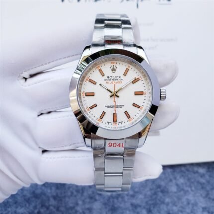 Rolex Milguess White Dial / Automatic Movement/ Luxury Rolex Watch- 39mm -Replica Watches