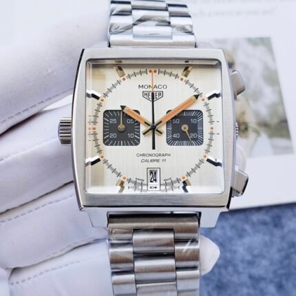 Tag Heuer Monaco White Dial / Chronograph/ Luxury Tag Watch For Men-s- 39mm -Replica watches