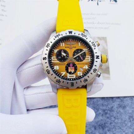 Breitling Endurance Yellow Dial/ Chronograph Quartz/ Luxury Breitling Watch For Men's -44mm -Replica watches