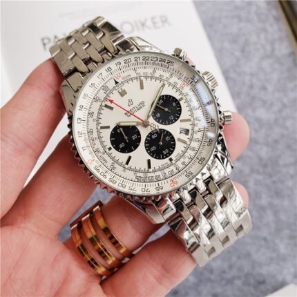 Breitling Navitimer White Dial. Chronograph Quartz. Men's 44mm -Replica watches