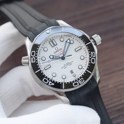 Omega Seamaster white dial Rubber Strap/ Automatic Movement/ luxury Omega watches for Men's- 42mm -Replica watches