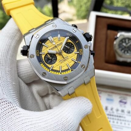 AP Audemars Piguet Yellow Rubber Strap / AP Royal Oak Automatic movements- 42mm -Replica watches