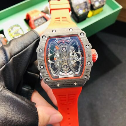 Richard Millie Automatic Movement Red Rubber strap RM -Replica watches