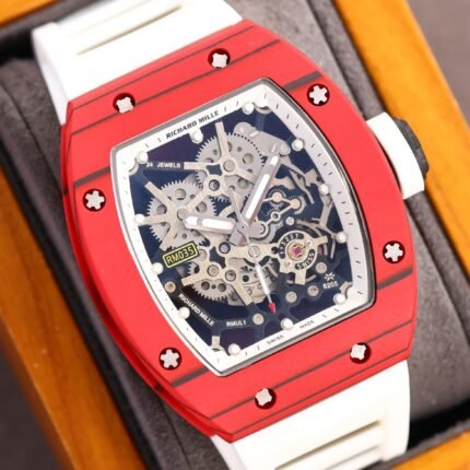 Richard Millie Automatic Movement White Rubber strap RM -Replica watches