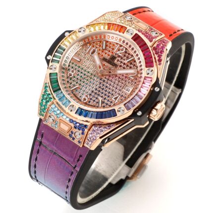 Hublot Big Bang "One-touch" stainless steel rainbow watch
